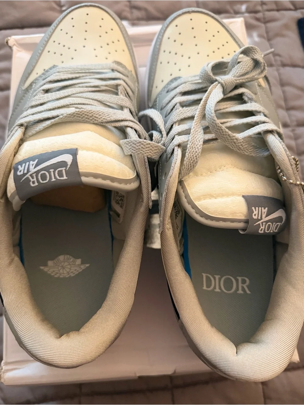 Dior Jordan Low Top Sneakers in Light Gray and White *REPS*